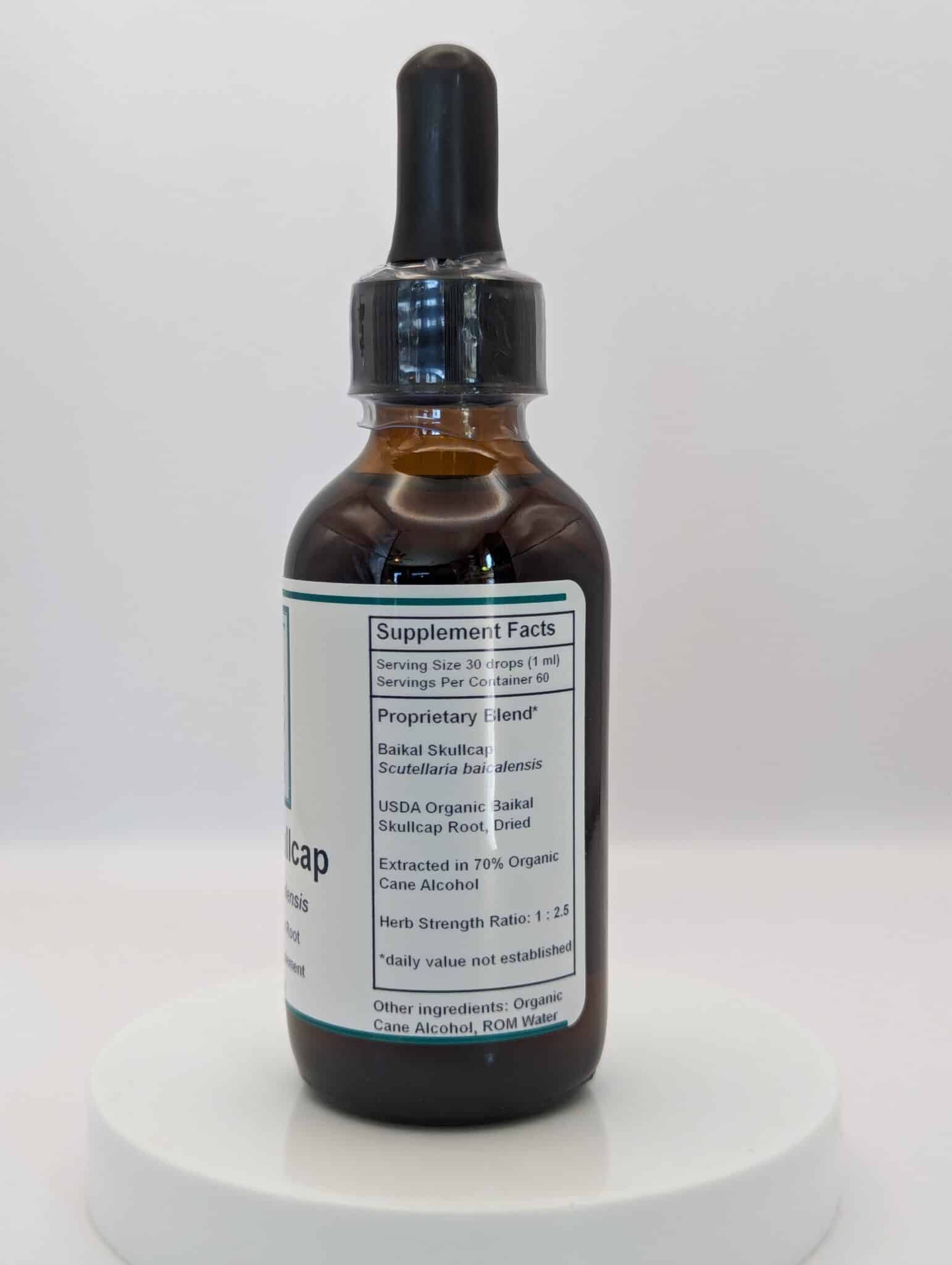 Baikal Skullcap back of label