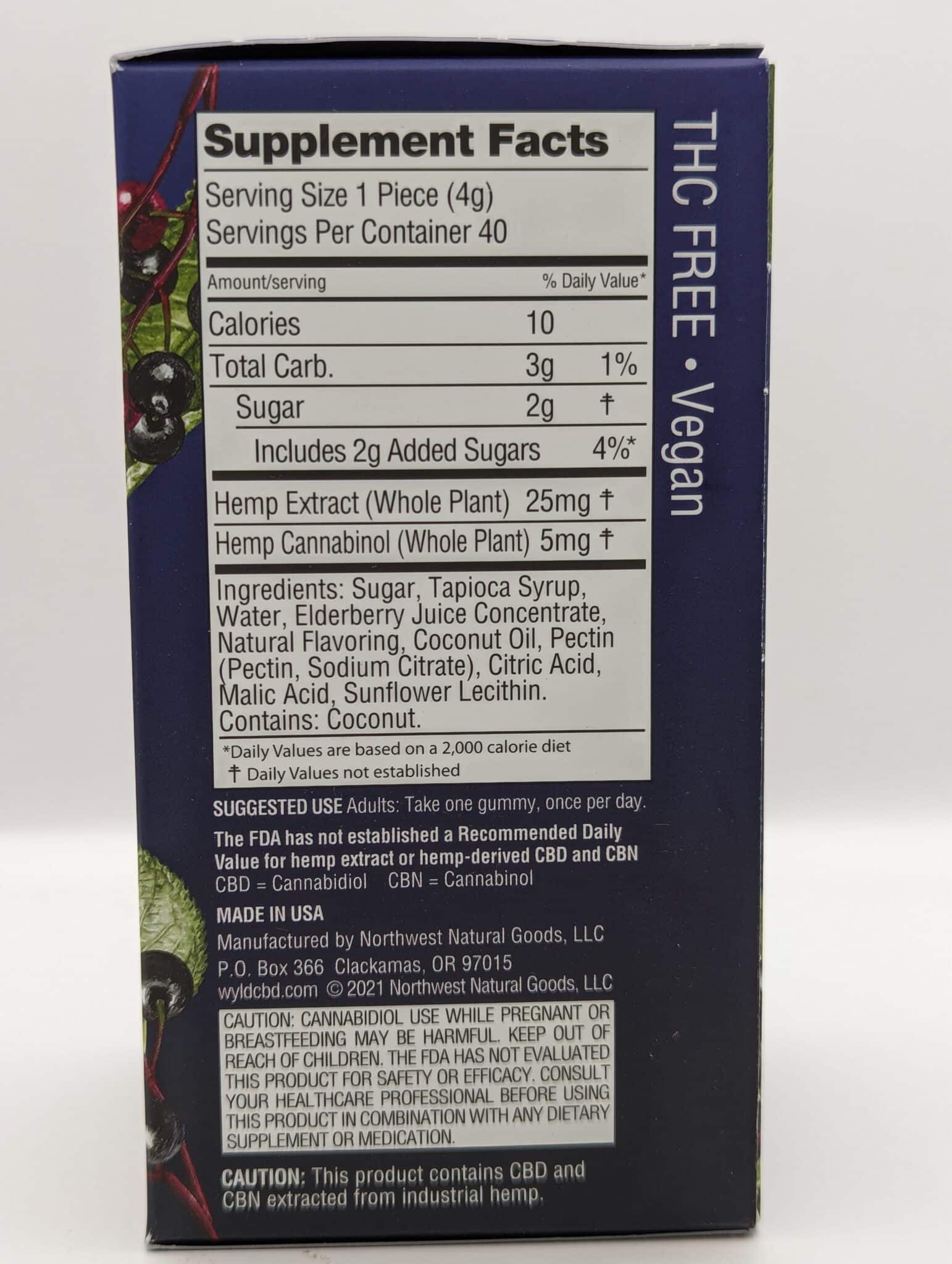 Elderberry gummies back