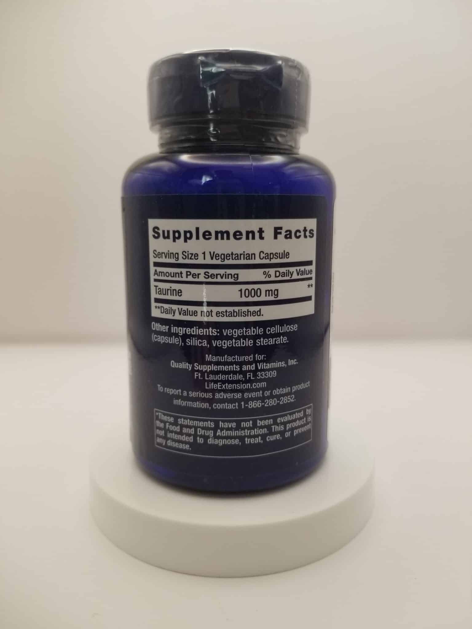 Taurine Supp facts