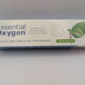 Hydrogen peroxide toothpaste by Essential Oxygen – organic low abrasion enamel-safe whitening 4oz