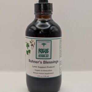 Buhner’s Blessings Lyme Support herbal tincture bottle – 4 oz front label – herbal Lyme protocol with andrographis, knotweed, and cat’s claw