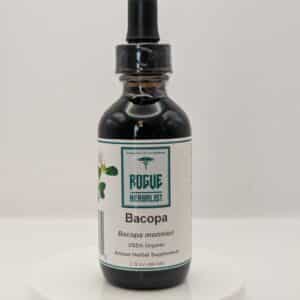 Bottle of Rogue Herbalist Bacopa Tincture 2 oz made from Bacopa monnieri in 65% cane alcohol