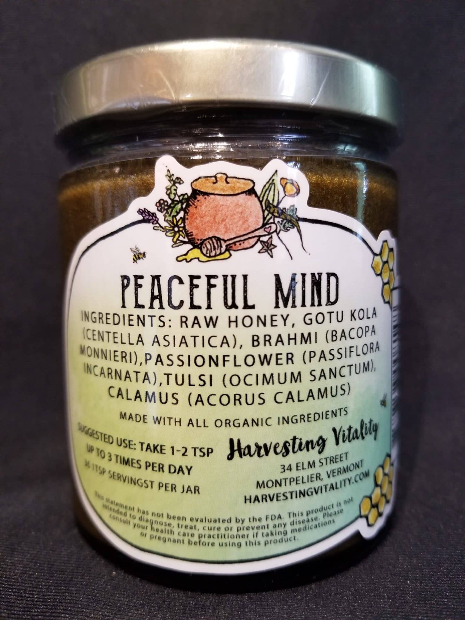 Peaceful Mind Herbal Honey 6oz. - Image 2