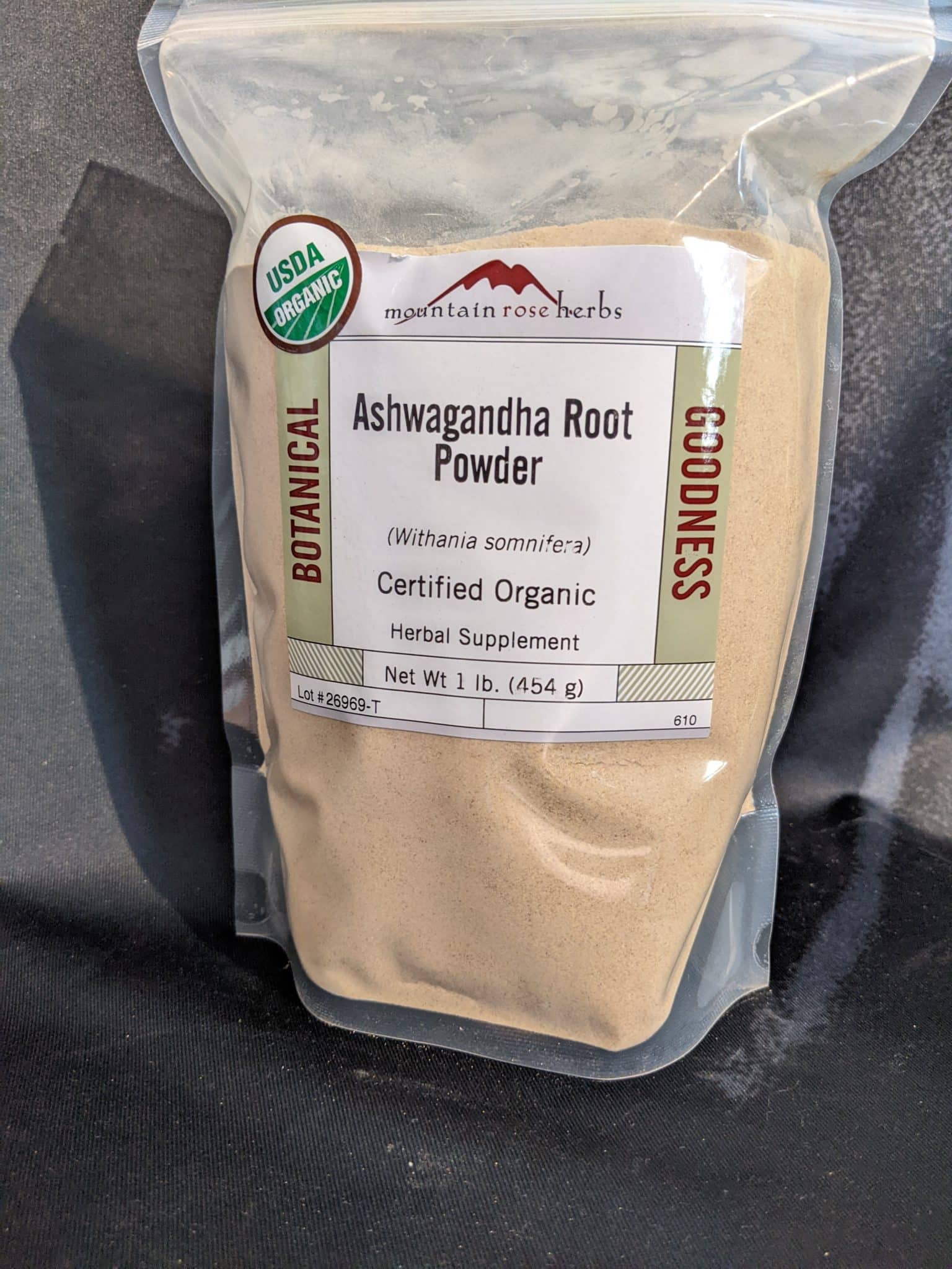 Ashwagandha Powder, Organic 1oz. bag