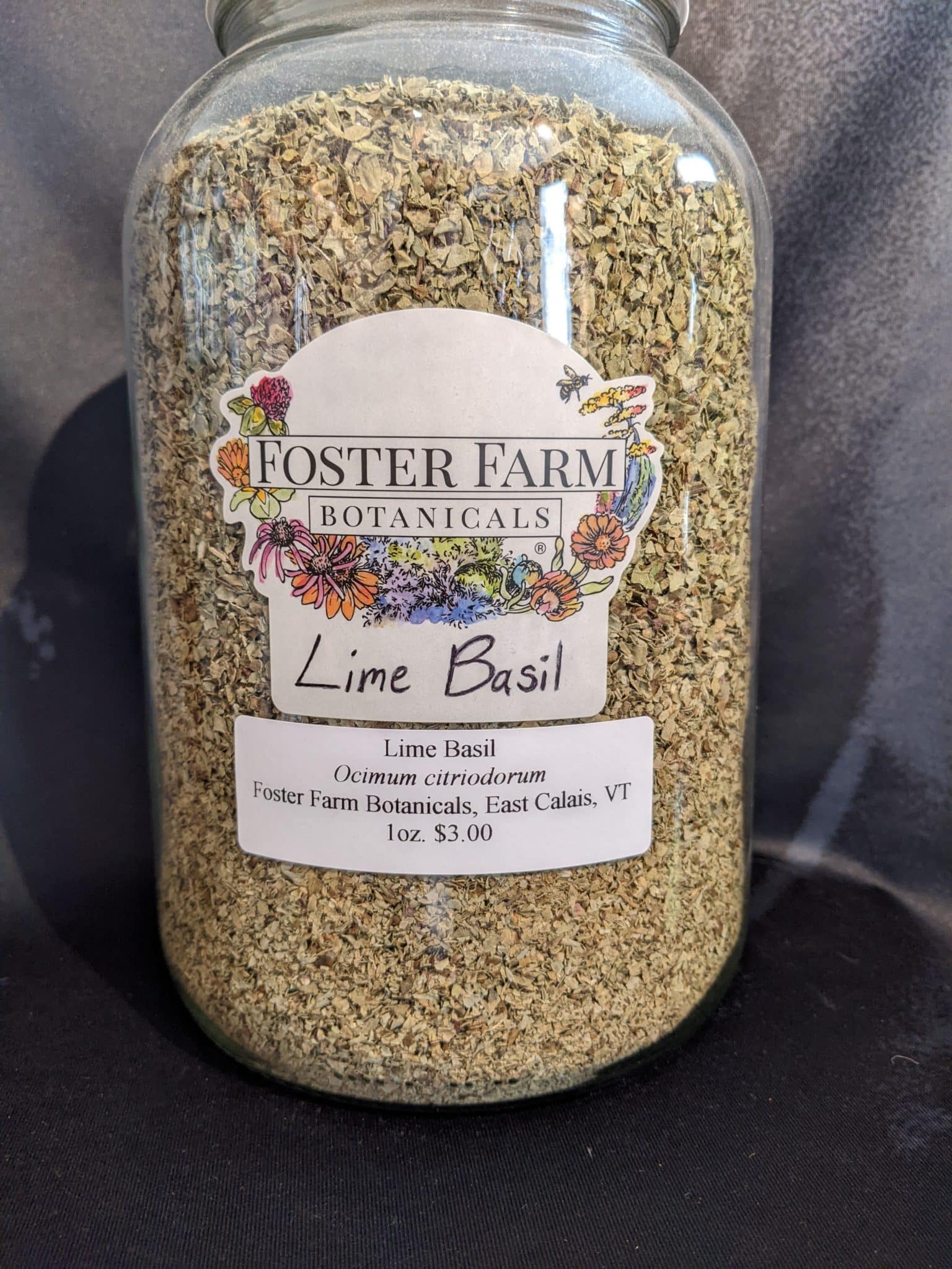 Lime Basil, Organic, Vermont grown 1oz. bag