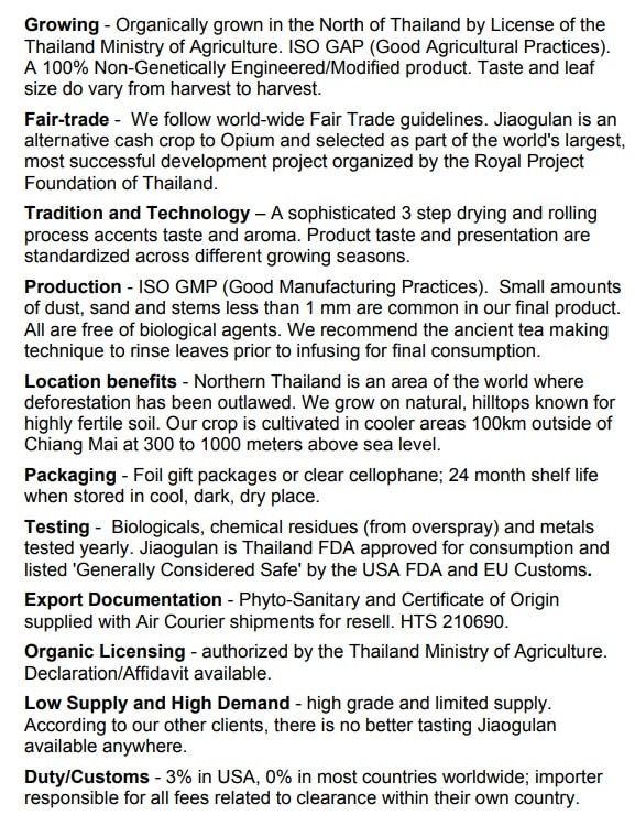 Jiaogulan, Organic, 1oz. bag - Image 3